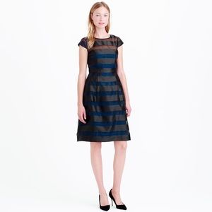 J Crew A-Line Organza Party Dress Black 10. NWT.